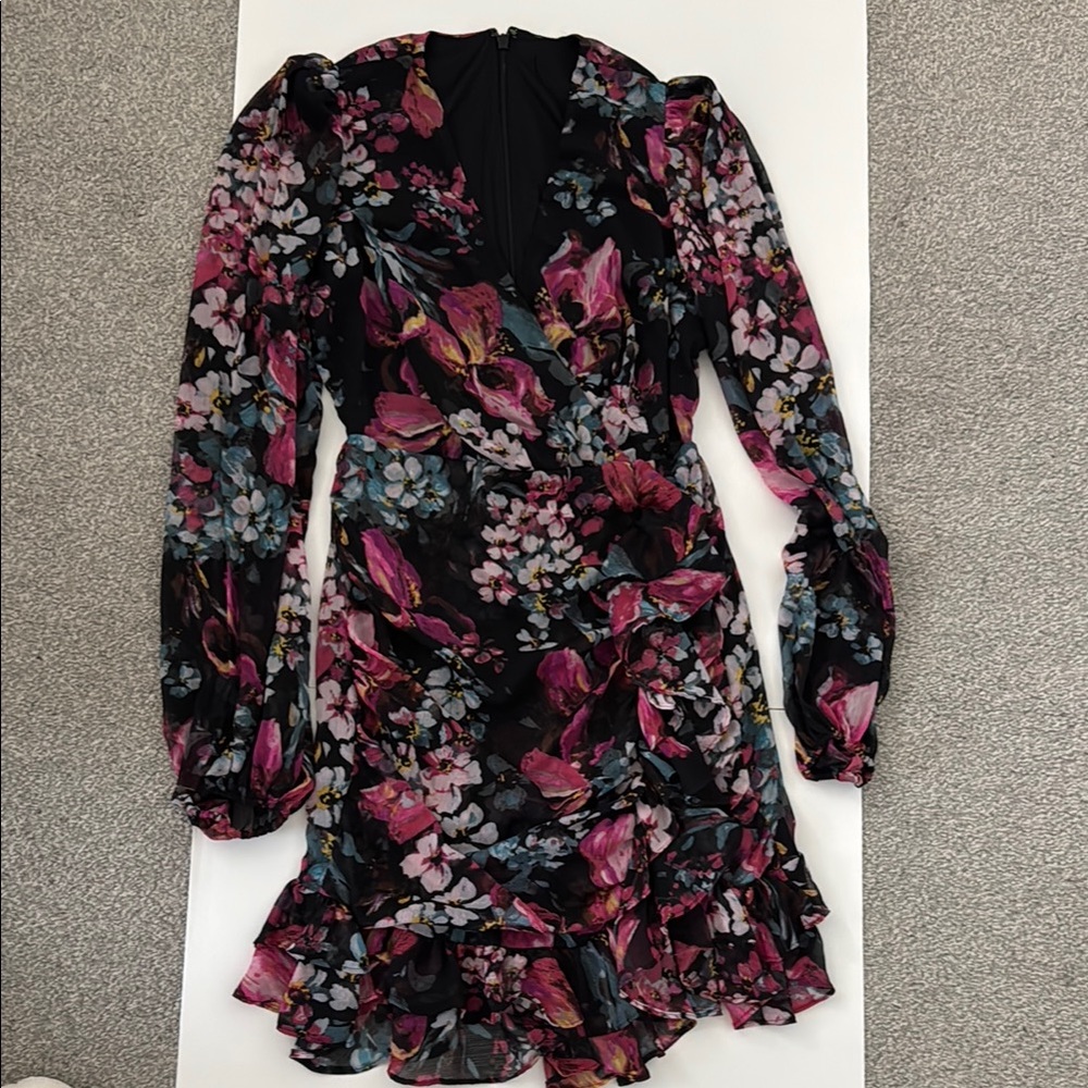 Floral Black and Pink Dress